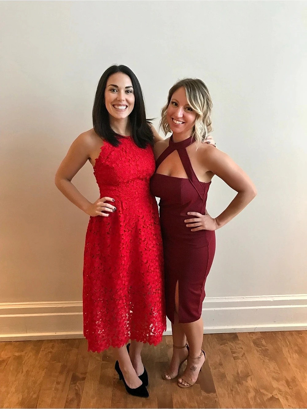 DO+BE Burgundy Halter Midi Dress Size Medium